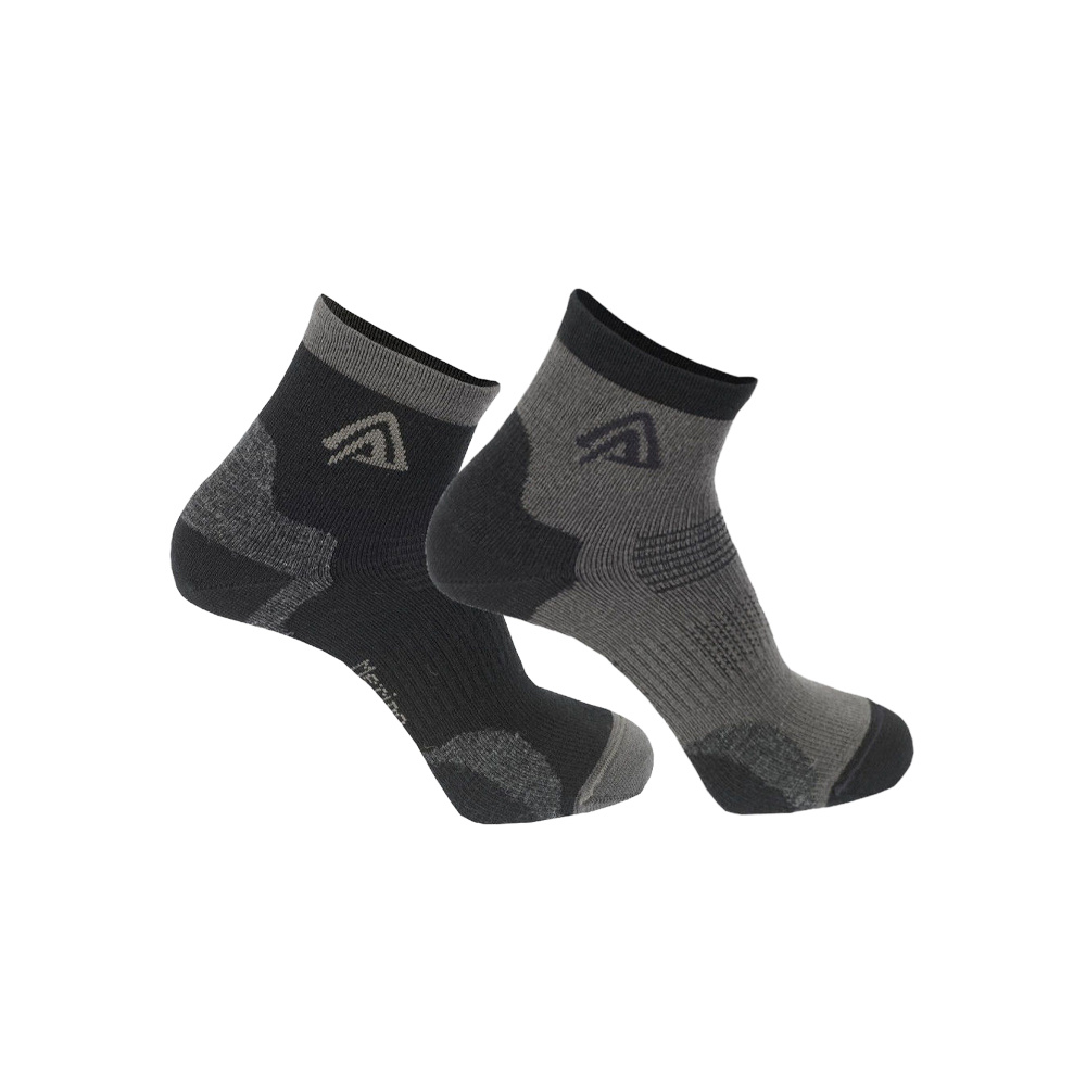 Aclima Running 2-pack Wool Socks Jet Black